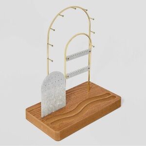 Gold and Wood Jewelry Stand